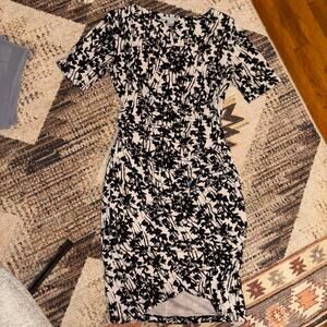 Hm black floral print mini